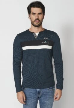 Koroshi Maglietta A Manica LungaPetroleo Dark Green Uomo T-shirt E Polo KOL22O0EJ-M11